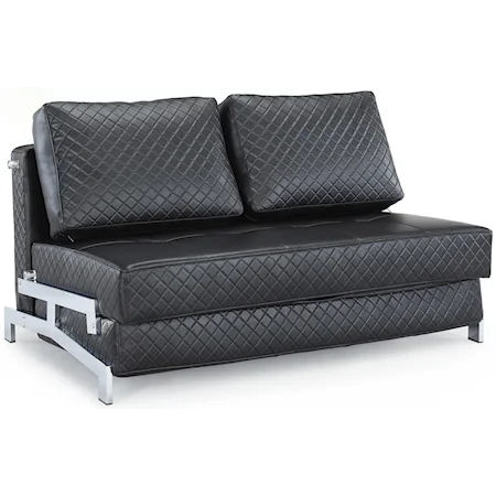 St. Martin Black Convertible Sofa with Cushions